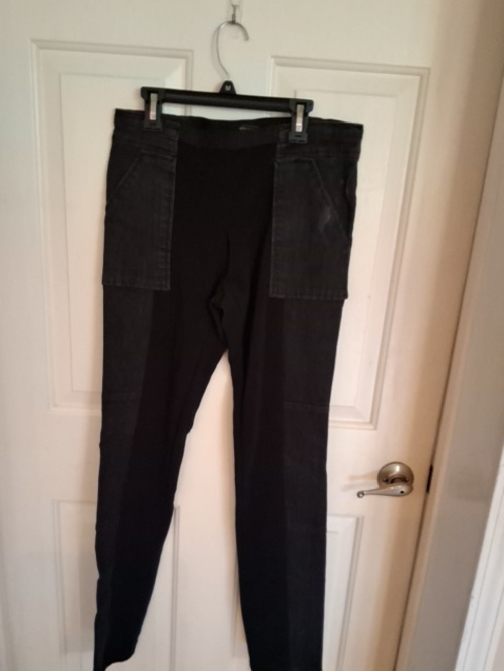 BCBG Black Ponte Leggings with Cargo Patch Panels